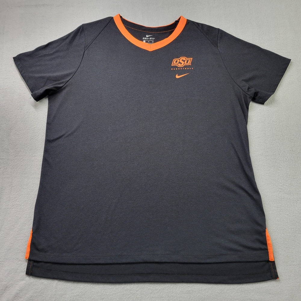 Oklahoma State Cowboys T-Shirt Size XL Black Ringer Crewneck Swoosh Basketball